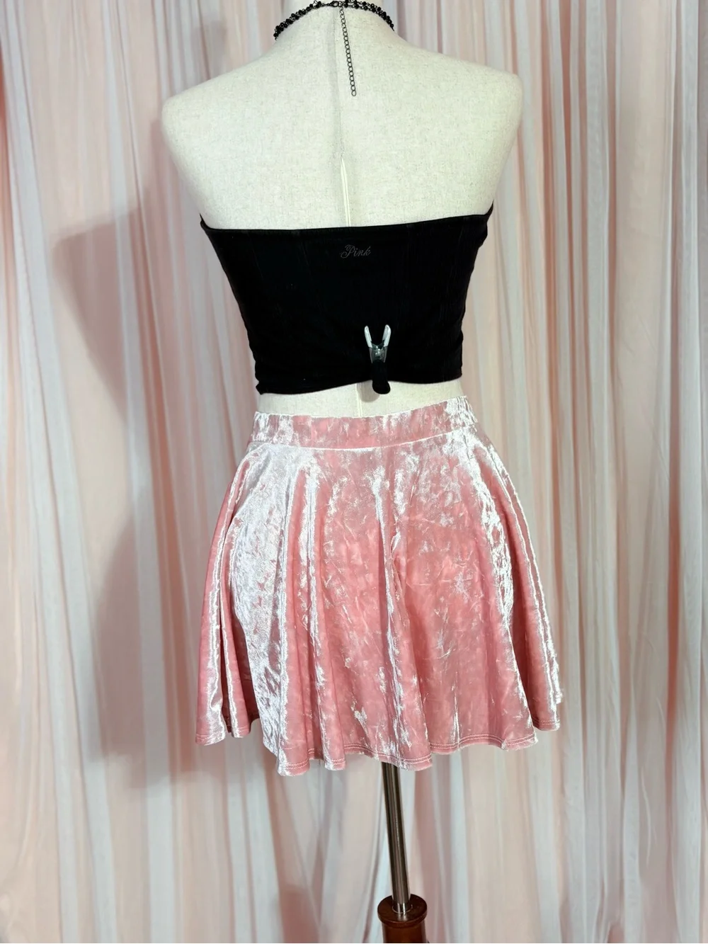 Forever 21 Velvet Pink Skater Skirt